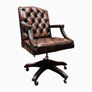 Sedia da presidente Chesterfield antica