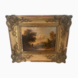 Animated Landscape, 19th Century, Oil on Canvas, Framed