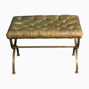 Edwardian Stool in Leather, 1890s