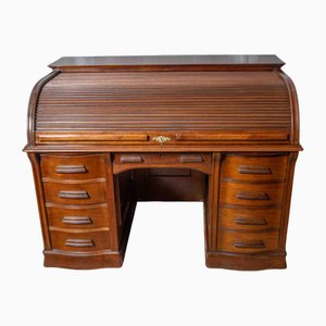 Edwardianischer Schreibtisch mit Rollplatte, 1890er