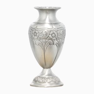 Verzierte Jugendstil Zinnvase, Frankreich, 1920er
