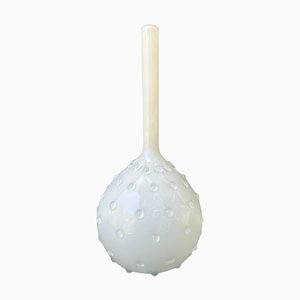 Vase Empoli Blanc Vintage en Verre de Murano, Italie, 1960s