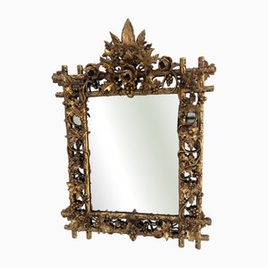 Carved and Gilded Wooden Mirror, 19th Century