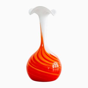 Orangefarbene Vase aus Muranoglas