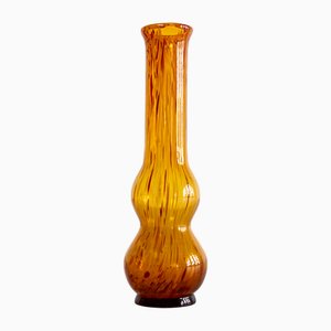 Large Czech Orange Glass Vase
