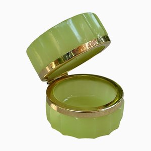 Joyero italiano de cristal de Murano opalino de F.lli Ferro, años 60