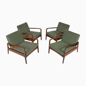 Sillones Mid-Century modernos de teca de Greaves & Thomas, años 60. Juego de 4
