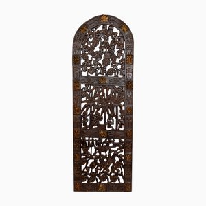 Carved and Bronze Ornamented Monoxyle Bamoun Chief Door, Cameroon, 20th Century
