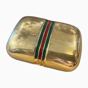Scatola moderna in ottone dorato e laccato di Gucci, anni '80