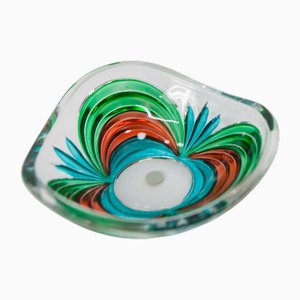 Handbemalte Schale aus Muranoglas, 1970