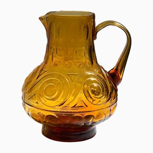 Carafe en Verre Ambré de MCM Empoli, Italie 1970s