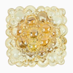 Mid-Century Amber Bubble Glass Flush Mount or Wall Sconce attributed to Helena Tynell for Limburg, Germany, 1970s