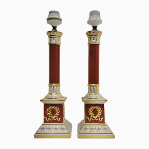 Ceramic Table Lamps with Gold Leaf by Ugo Zaccagnini, 1950s, Set of 2