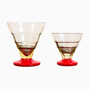 Bicchieri da shot Art Déco in vetro di Murano attribuiti a Nason & Moretti, anni '30, set di 20