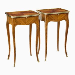 Early 20th Century French Walnut Side Tables, 1900, Set of 2