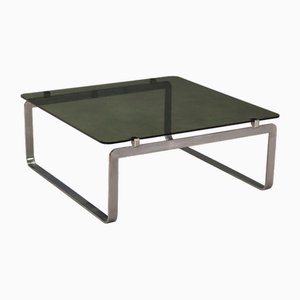 Chrome Metal and Glass Coffee Table, 1970s