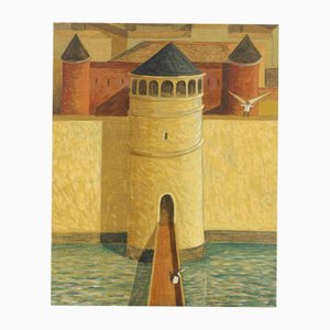 Alberto Gallerati, Let's See if Icarus, Oil on Canvas, 1970s