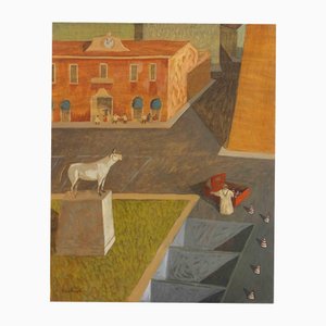 Alberto Gallerati, Far from Danger, Oil on Canvas, 1970s