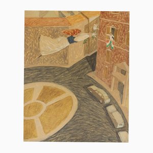 Alberto Gallerati, Announcement Kindly Granted, Oil on Canvas, 1970s