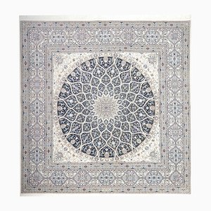Middle Eastern Hand-Knotted Nain Rug with Floral Pattern