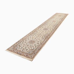 Middle Eastern Hand-Knotted Nain Rug with Floral Pattern