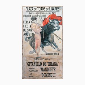 Historic Hand-Painted Manolete's Final Bullfight Sign, 1947