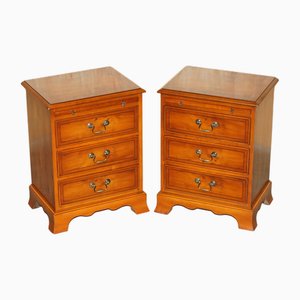 Burr Yew Bedside Tables from Bradley Furniture, Set of 2