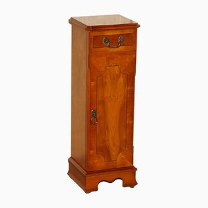 Vintage Burr Yew Wood CD or DVD Tower Cabinet