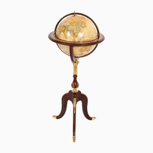 Globe Terrestre Vintage pour Bibliothèque en Bronze doré