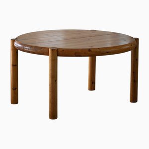 Ausziehbarer runder dänischer Vintage Esstisch aus Kiefernholz von Rainer Daumiller, 1970er