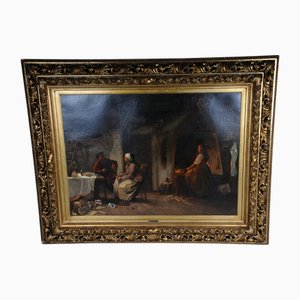 Hermann Pabst, El regreso del marinero, pintura al óleo, enmarcado