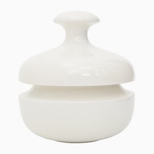 White Ceramic Vase with Lid by Enzo Bioli for Il Picchio, 1970s
