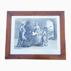 Interior Scene, Engraving, 19th Century, Framed