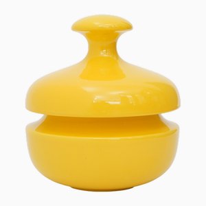 Yellow Ceramic Vase with Lid by Enzo Bioli for Il Picchio, 1970s