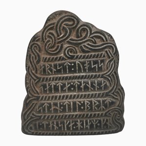 Danish Viking Runestone in Bronze, 1950s