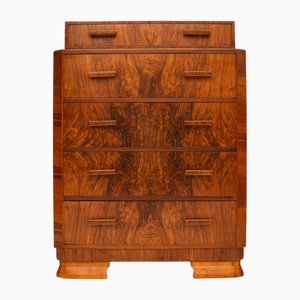 Cajonera Art Déco figurada de nogal, 1930