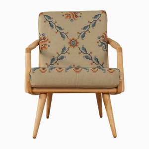 Vintage Floral Pattern Armchair, 1960s