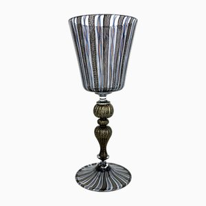 Cáliz vintage de cristal de Murano negro