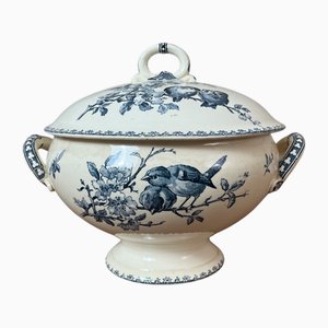 Blue Soup Tureen from Sarreguemines