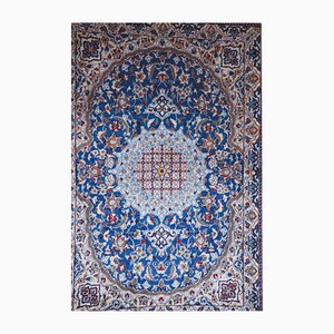 Vintage Middle Eastern Nain Rug in Wool and Silk
