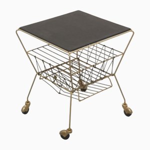 Vintage French Gold and Black Coffee Table, 1970