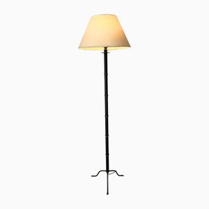 Metal Tripod Floor Lamp with Simulated Bamboo Stem, 1960s