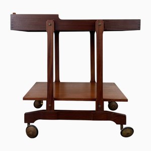 Mid-Century Modern Italian Wooden Bar Trolley, 1960s