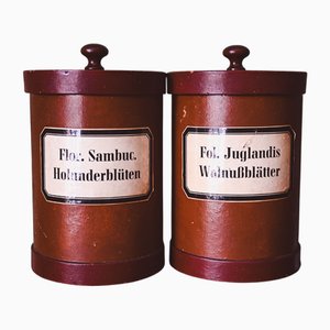 Antique Apothecary Containers, Set of 2