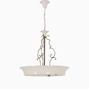 Art Deco Ceiling Chandelier in the style of Jean Perzel, 1940s