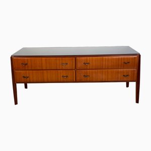 Sideboard with Black Glass Top, Italy, 1960s