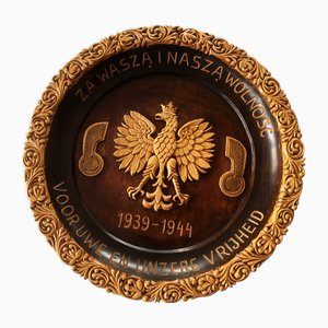 Hand-Carved Souvenir Plate, 1940s