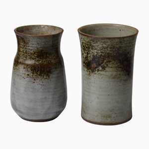 Kleine Steingut Vasen von Thierry & Chantal Robert, 1980er, 2er Set