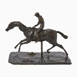 D'après Edgar Degas, Cheval avec jockey, Bronze, 1998