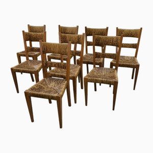 Chaises Vintage par Geneviève Pons, 1950s, Set de 8